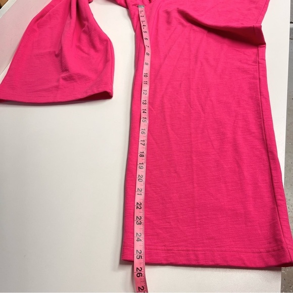 NWT pink lounge pants 100% cotton XL cropped pants drawstrings stretchy waist - Picture 5 of 11